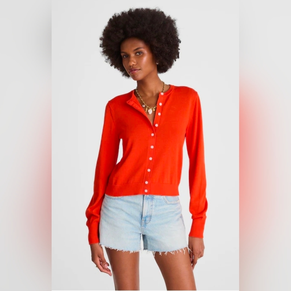 Madewell Womens Cardigan   Sweater Size XXS Fiery Orange Nwt